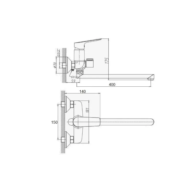 Смеситель для ванны D-Lin D147460, хром