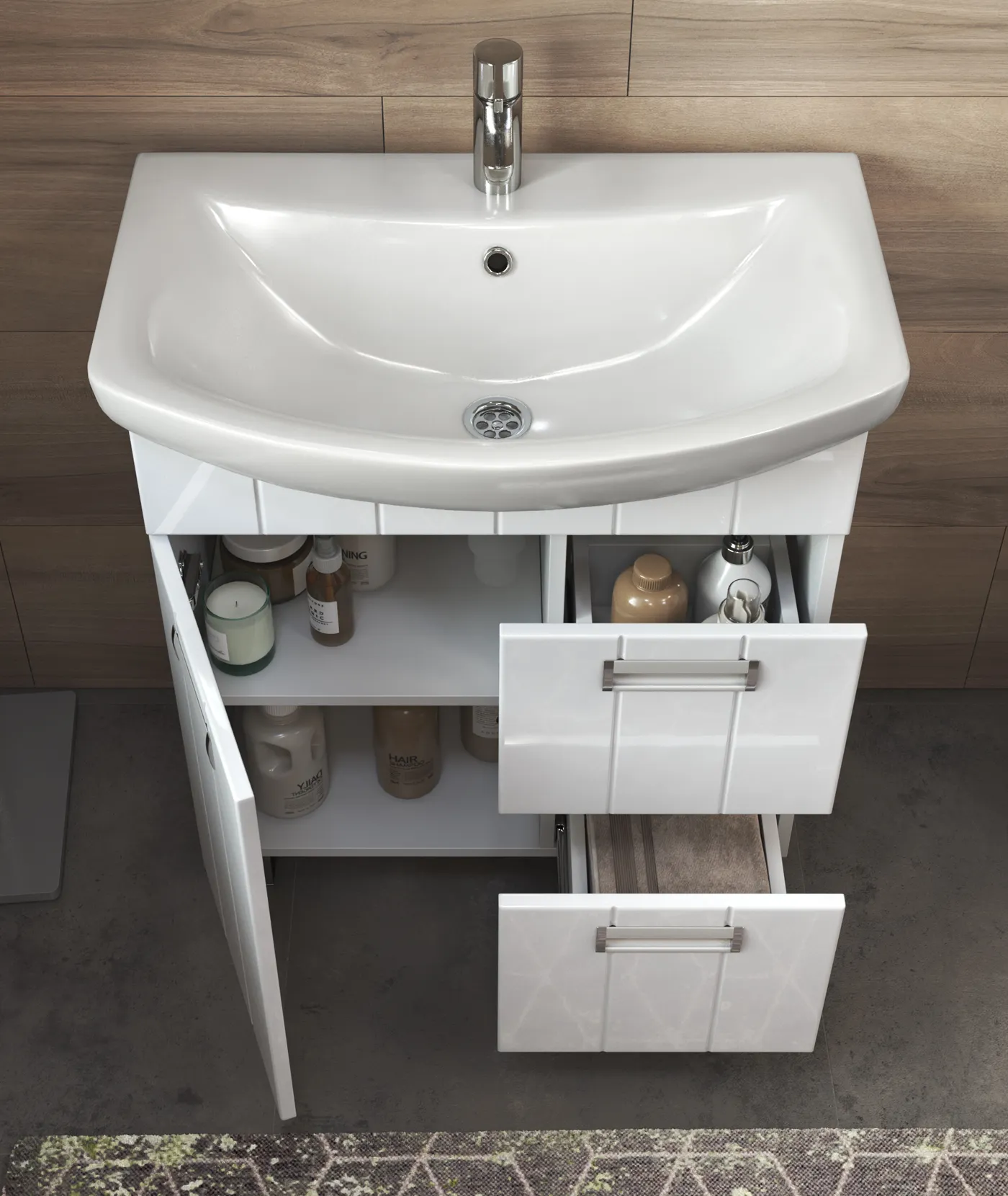 Тумба с раковиной напольная VIGO Diana tn.DIA.BAL.70.1D.2Y, 70 см