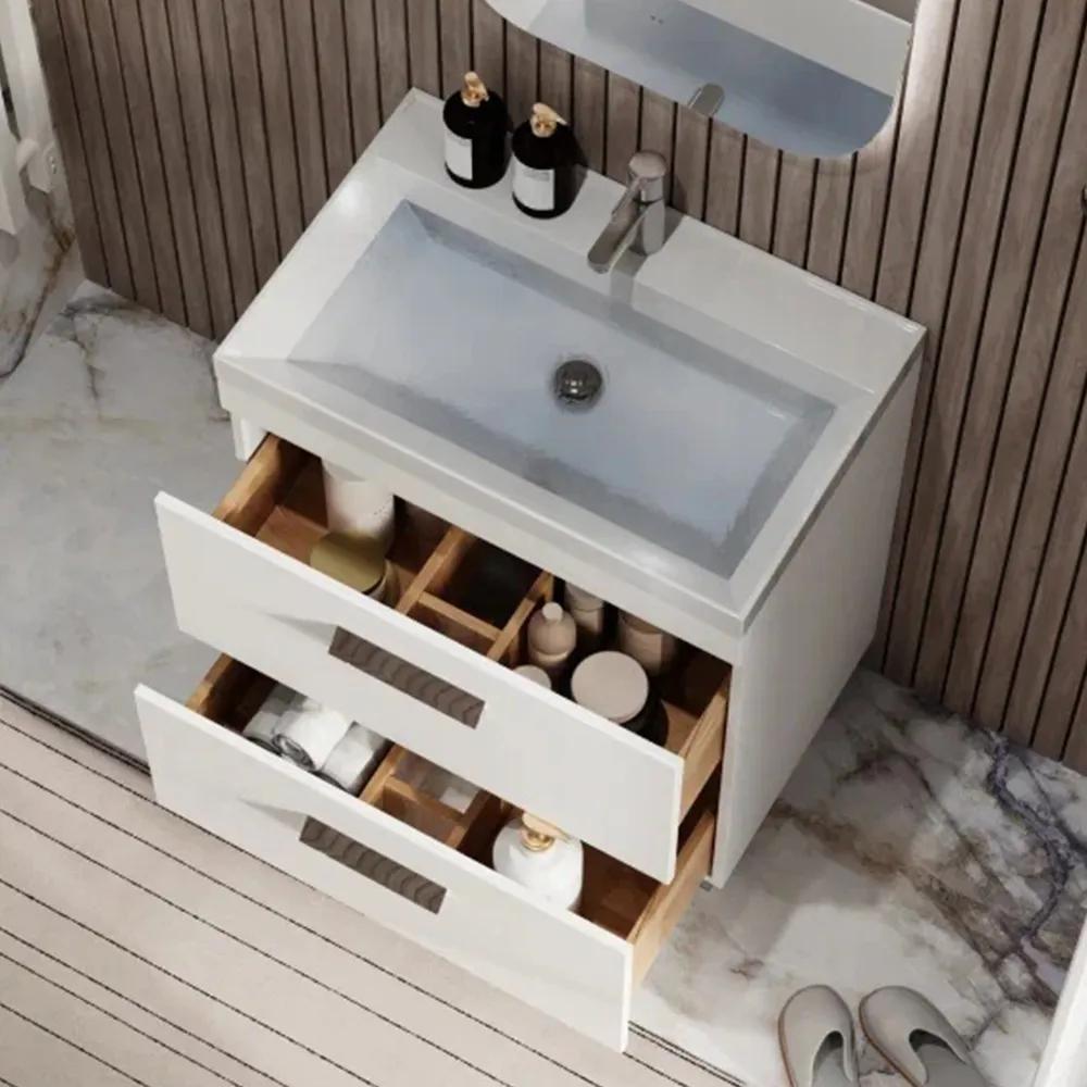 Тумба с раковиной напольная Velvex Orlando tn.ORL.CLA.70.2Y белый матовый, 70 см