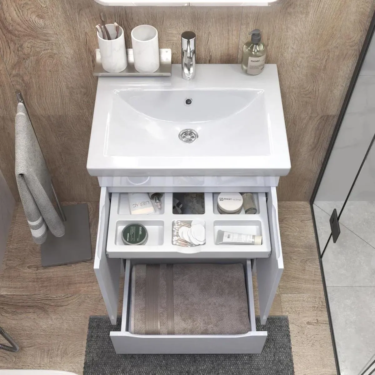 Тумба с раковиной напольная VIGO Grani 284, 60 см