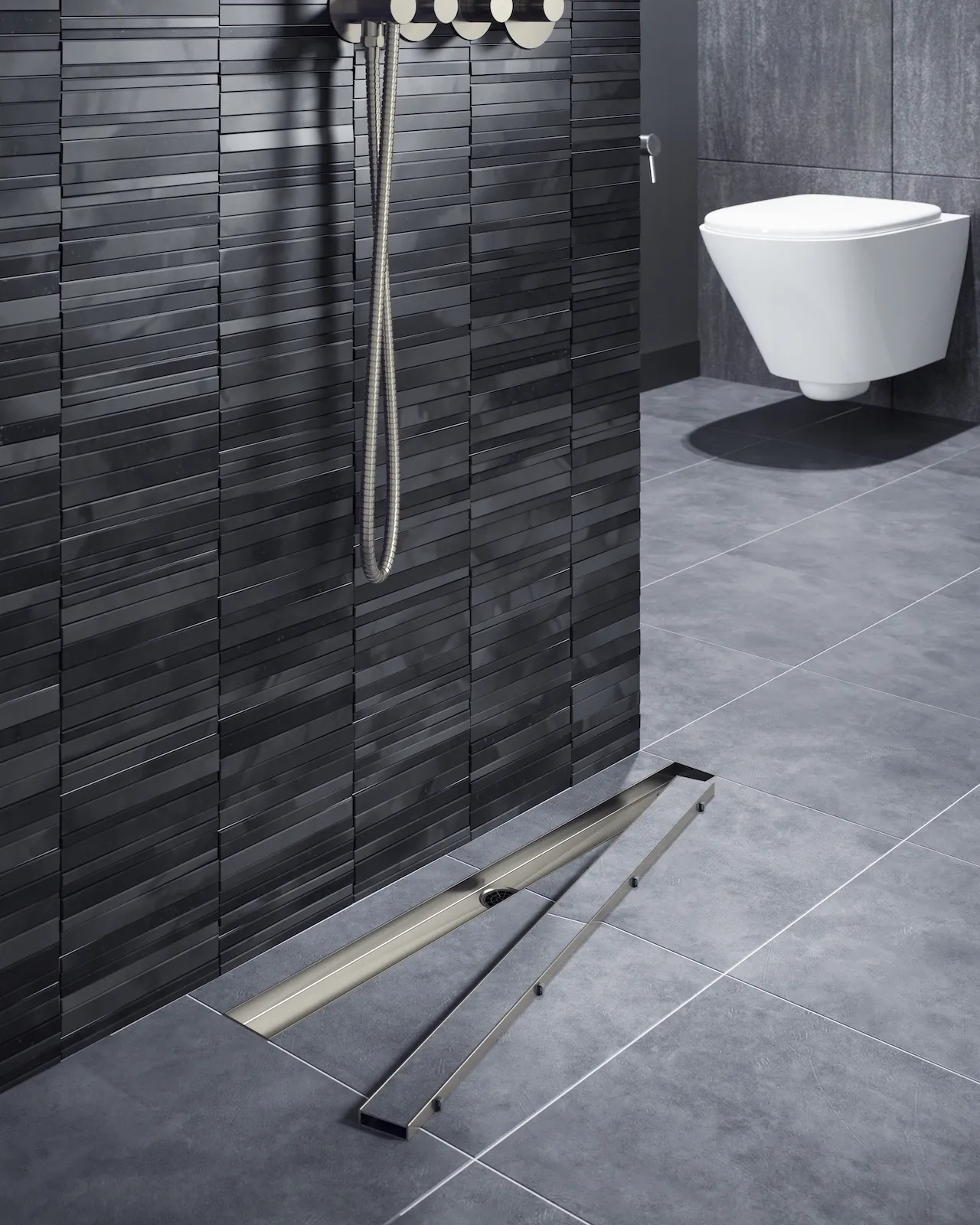 Душевой лоток TIMO Drain System 900 с двусторонней панелью "plate" под плитку, черное золото (DS230209/18)