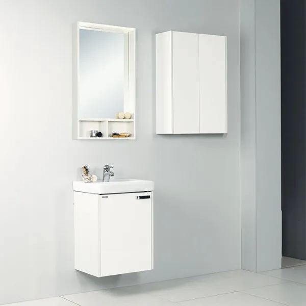 Зеркальный шкаф Акватон Йорк 50 (1A170002YOAY0) белый/выбеленное дерево