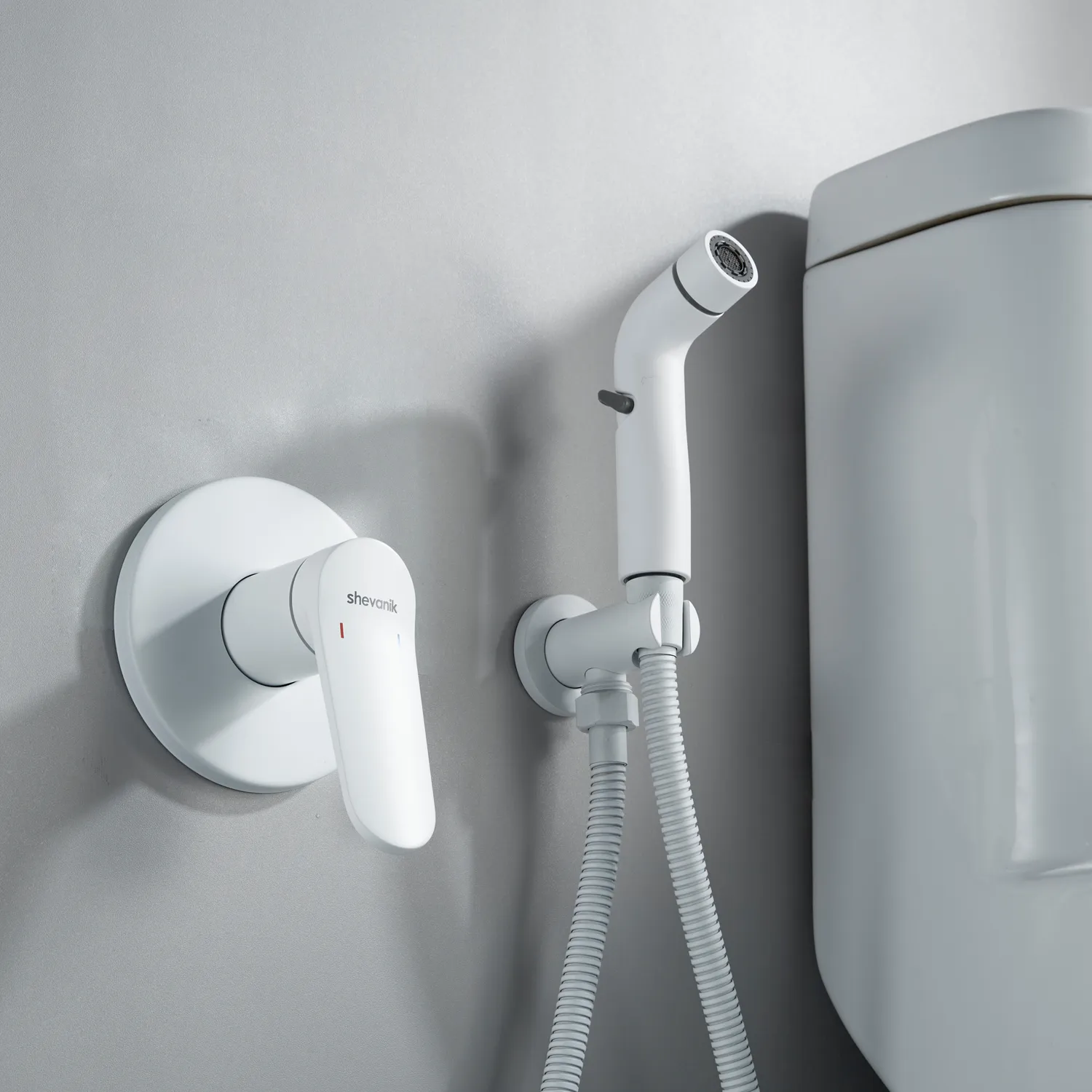 Гигиенический душ со смесителем Shevanik S4305C, белый