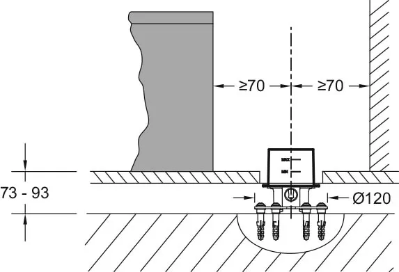 97904D-NF База для установки напольного смесителя Avid.