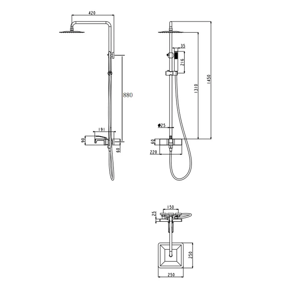 Душевая система Grocenberg GB7090CR, хром