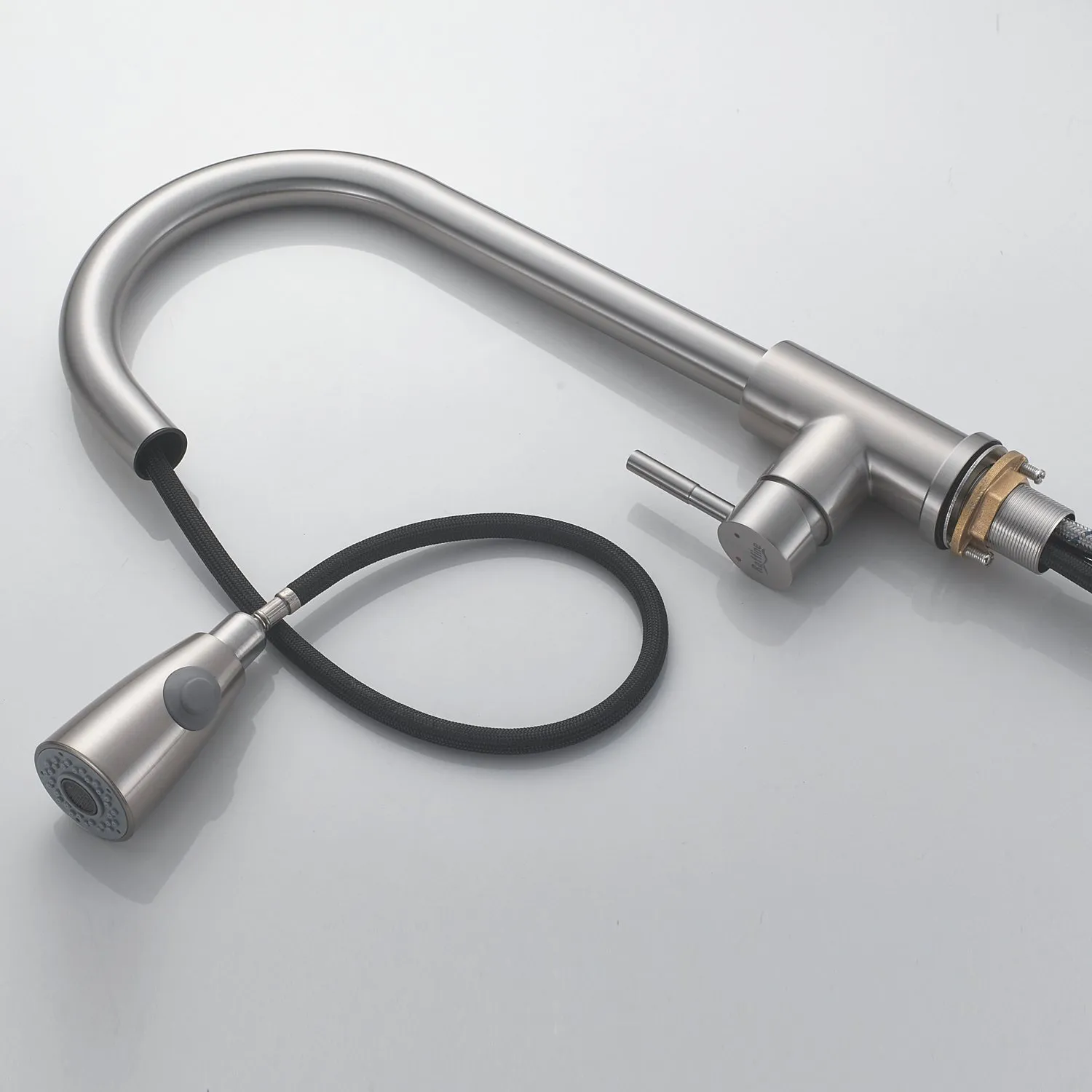 Смеситель для кухни с выдвижным изливом Raffine F213L, сатин