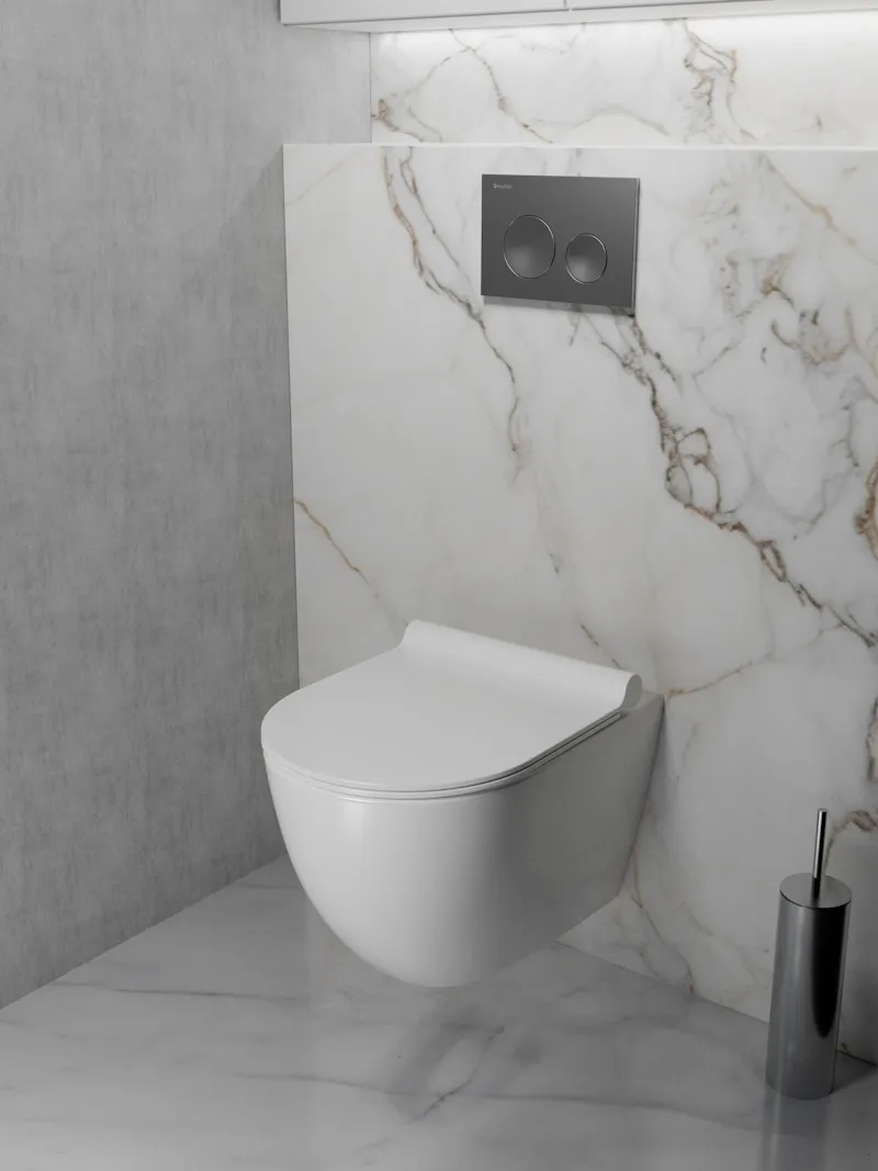 Клавиша смыва Knotlor BIS102GM, вороненая сталь