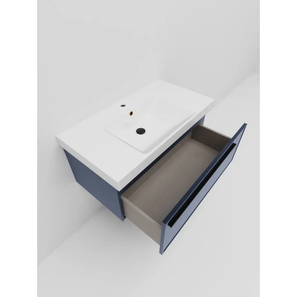 Тумба под раковину подвесная La Fenice Elba FNC-01-ELB-BG-90, синяя