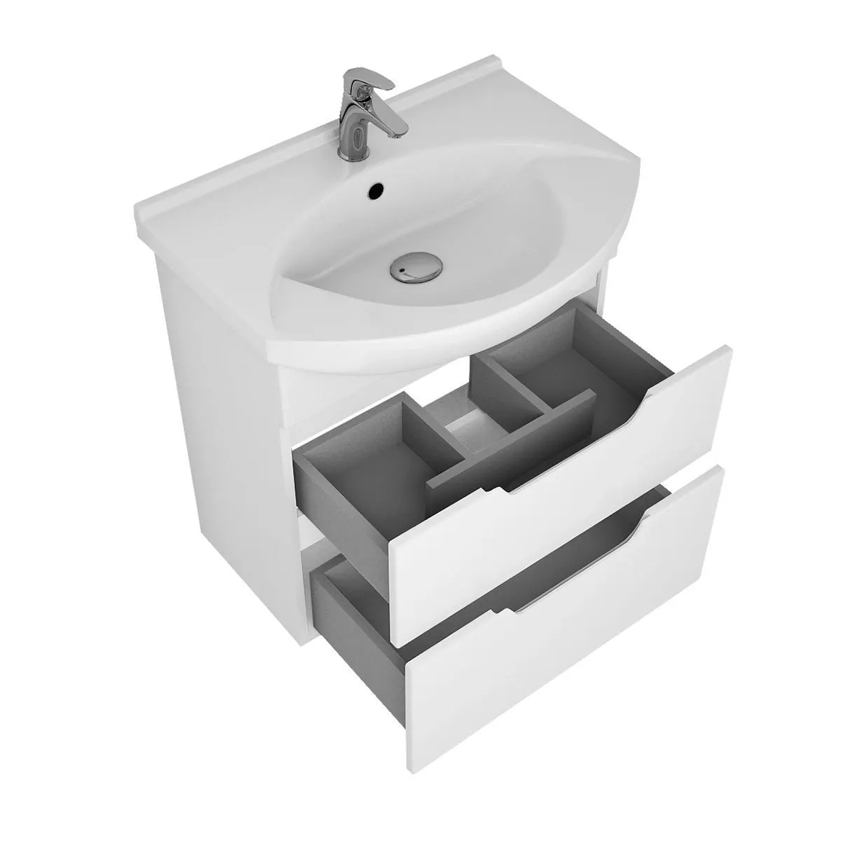 Тумба под раковину подвесная/напольная Dreja Laguna Plus 75 см, белый