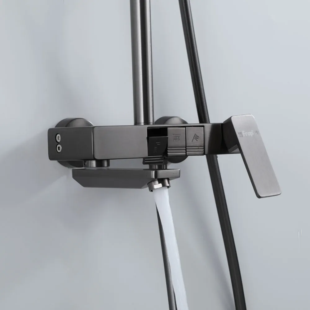 Душевая система FRAP F24202-9, оружейная сталь