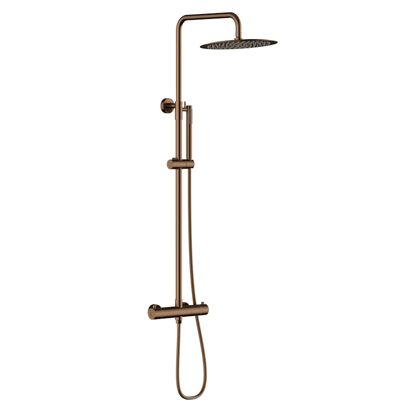 Душевая система с термостатом Knotlor SS-24/RB, бронза
