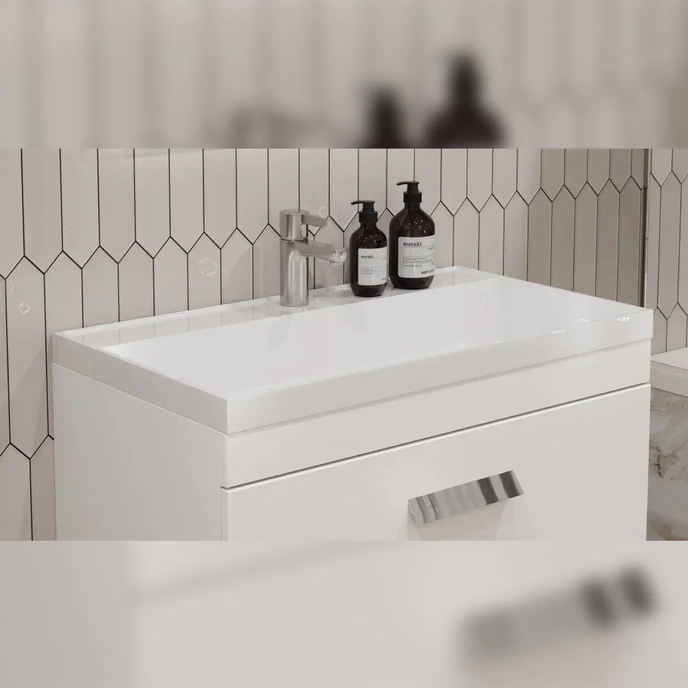 Тумба с раковиной напольная Velvex Orlando tn.ORL.CLA.80.2Y белый матовый, 80 см