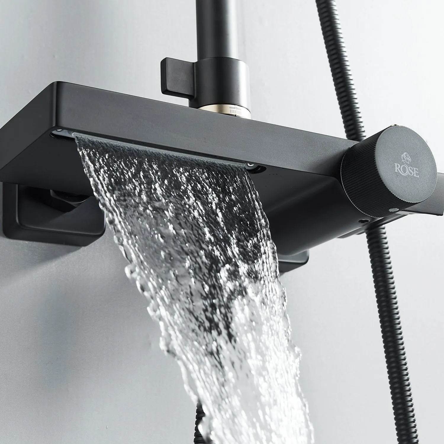 Душевая система с термостатом Rose R1896H-6, черный