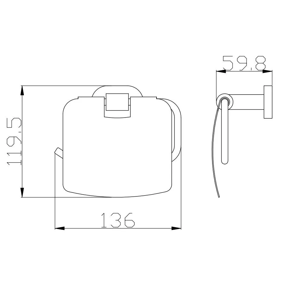 Держатель для туалетной бумаги Rav Slezak YUKON YUA0400CMAT, черный