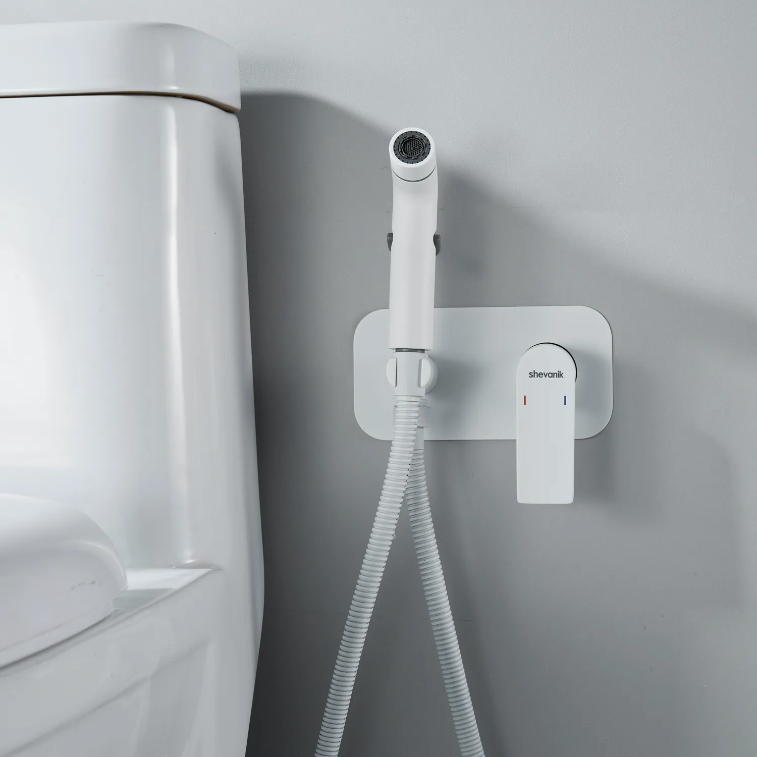 Гигиенический душ со смесителем Shevanik S4105C, белый