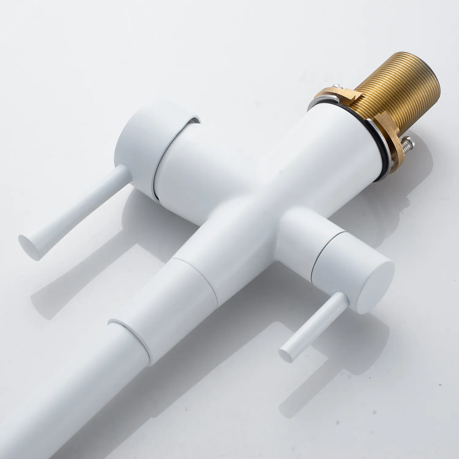 Смеситель для кухни с подключением фильтра Shevanik S428C, белый