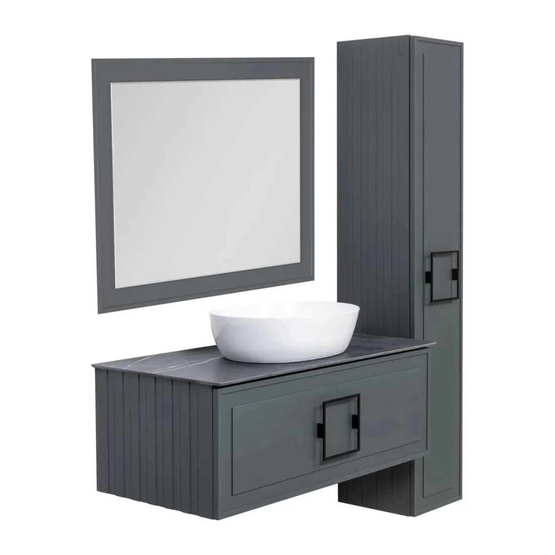 Зеркало с подсветкой La Fenice Cubo Grigio 80х60, серо-зелёное