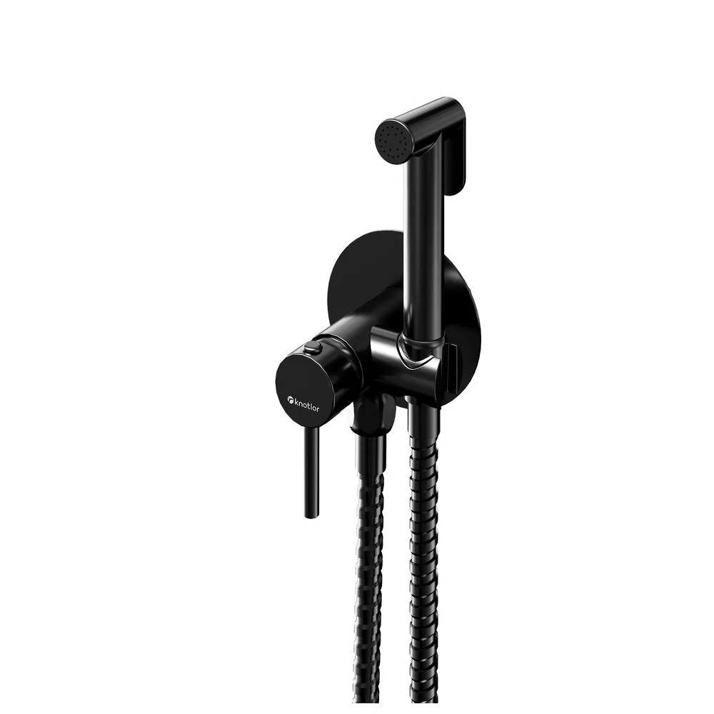 Гигиенический душ со смесителем встраиваемый Knotlor FHS01C1BL, черный