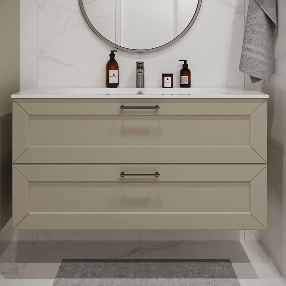 Тумба с раковиной подвесная (120см) Terminus Victoria VIC101202900101O, айвори