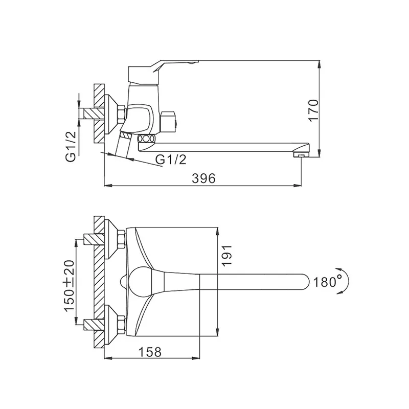 Смеситель для ванны FRAP F2263, хром