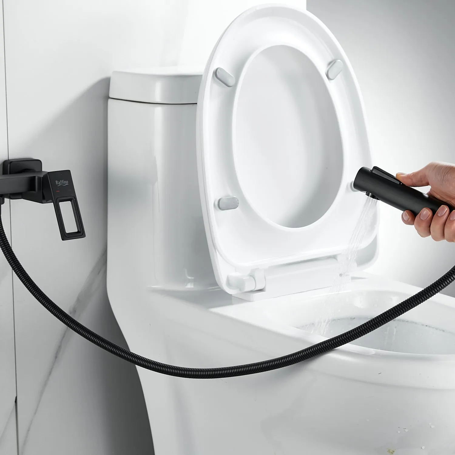 Гигиенический душ со смесителем Raffine F0596H-1, черный