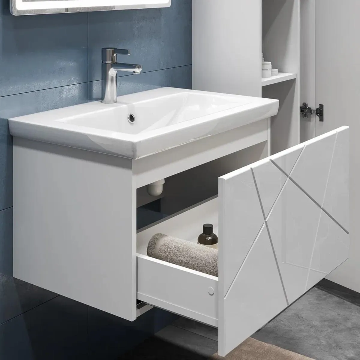 Тумба с раковиной подвесная VIGO Geometry 034, 70 см