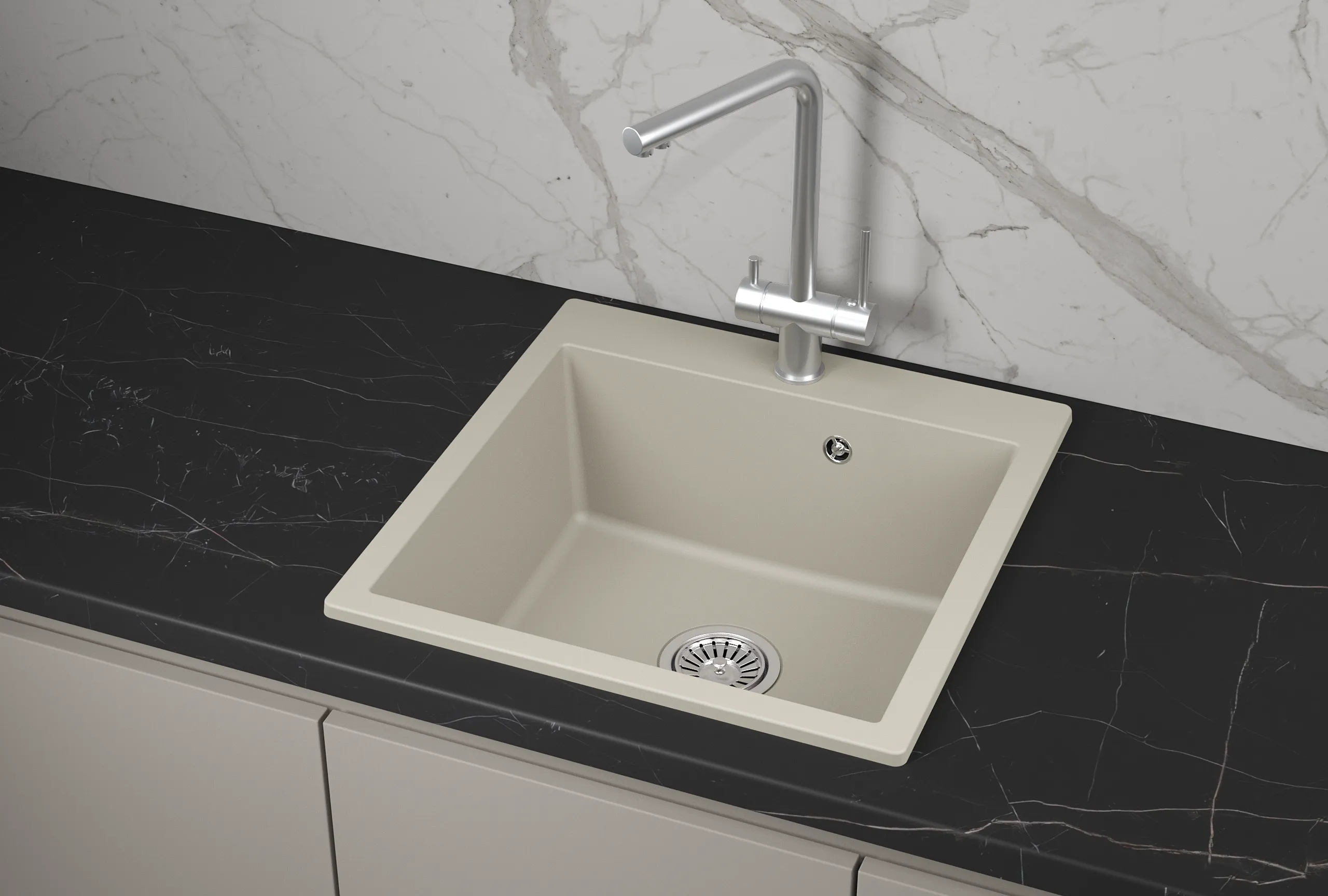 Мойка для кухни Granula 5102 креман, 51х52 см, квадратная (5102, КРЕМАН)
