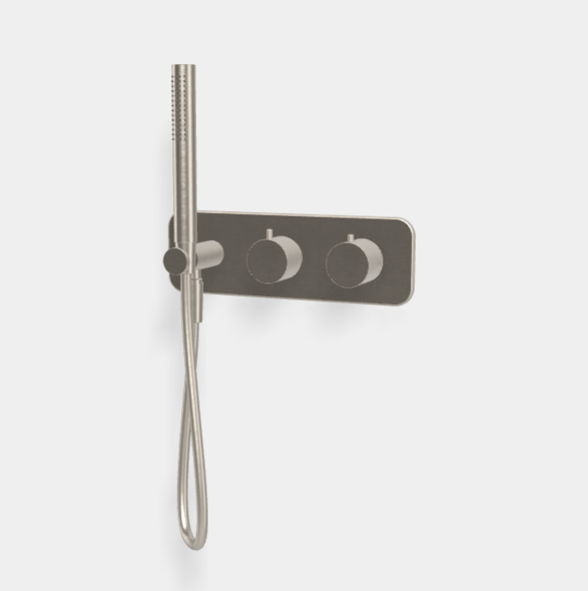 Смеситель для душа Fima Carlo Frattini Fimatherm, на 2 потребителя, никель брашированный (F3149WX3SN)