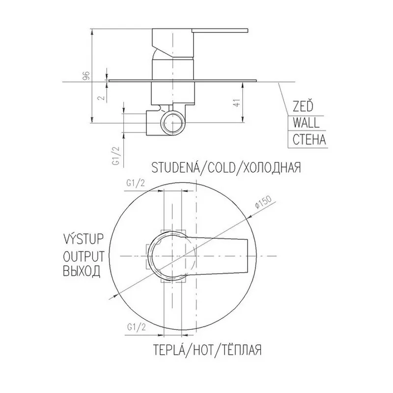 Смеситель для душа Rav Slezak Colorado CO183LBC