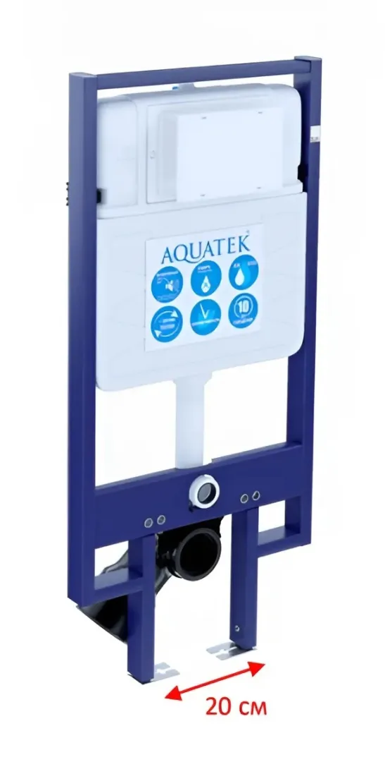 SET AQUATEK МИЯ-MB-012 4в1 (рама AQUATEK Standard INS-0000020+ крепеж KKI-0000002+клавиша KDI-0000012+унитаз AQ2004-MB с тонким сиденьем soft-close