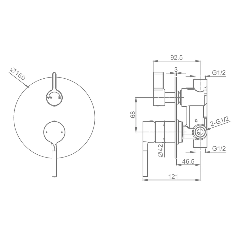 Смеситель для душа Raglo R20.272, хром