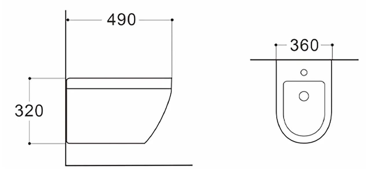 Биде подвесное AQUATEK ЛЕЯ AQ1099-00 490*360*320, крепеж