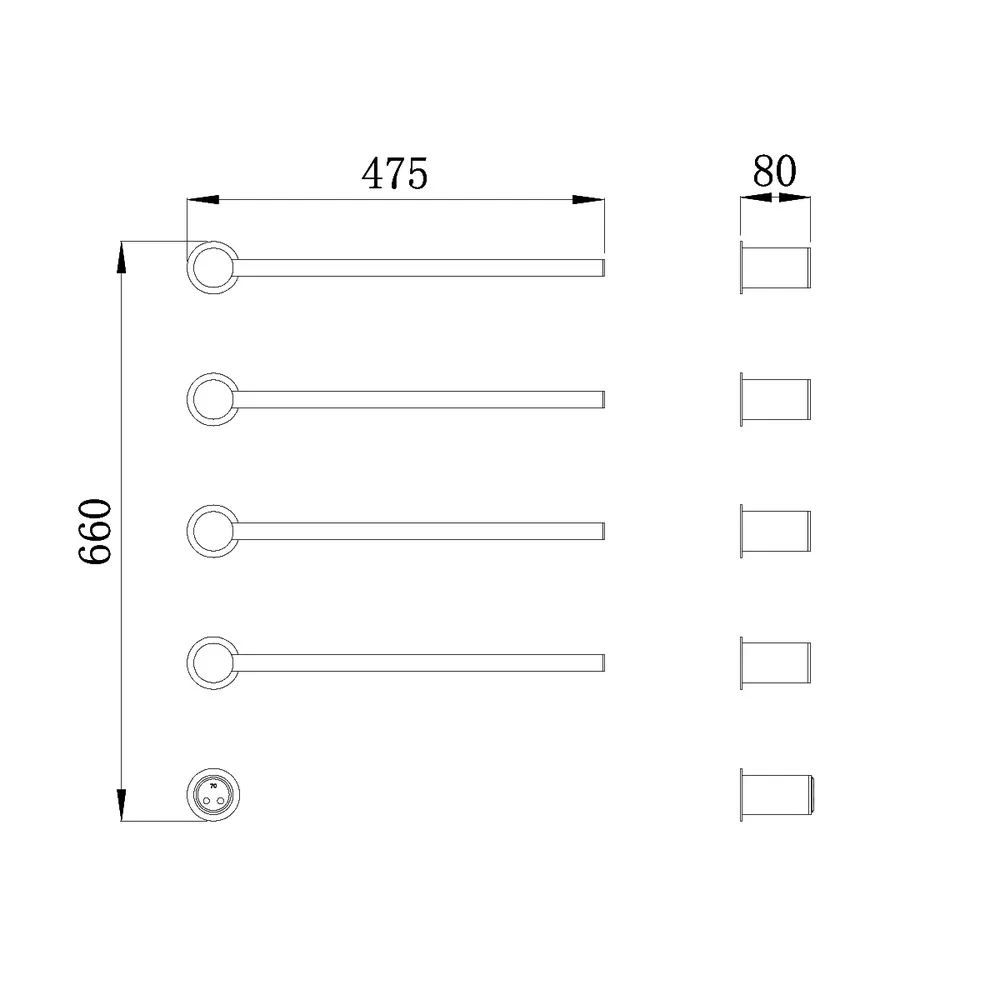Полотенцесушитель электрический RAGLO R350.52.05 встраиваемый сенсорный с терморегулятором, сатин