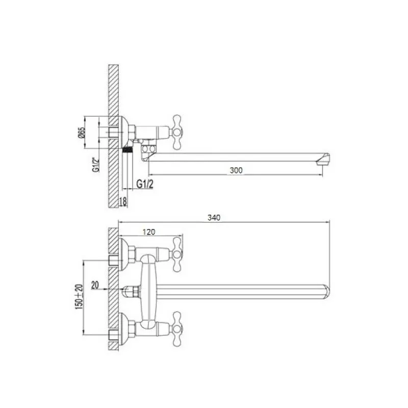 Смеситель для ванны D-Lin D143811-F, хром