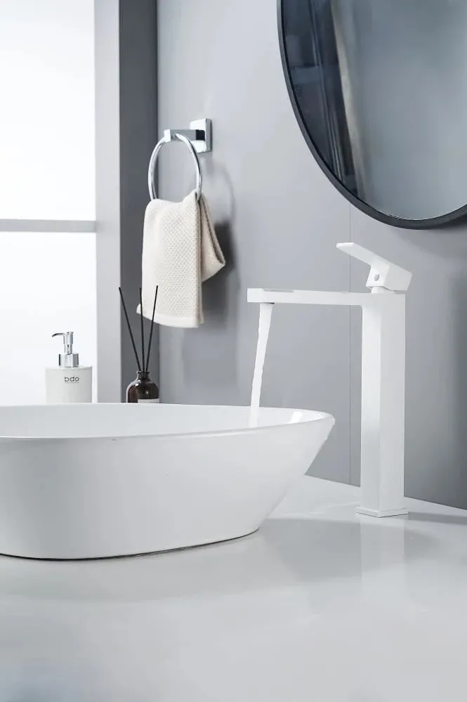 Смеситель для раковины высокий Knotlor KN-24/WY, белый