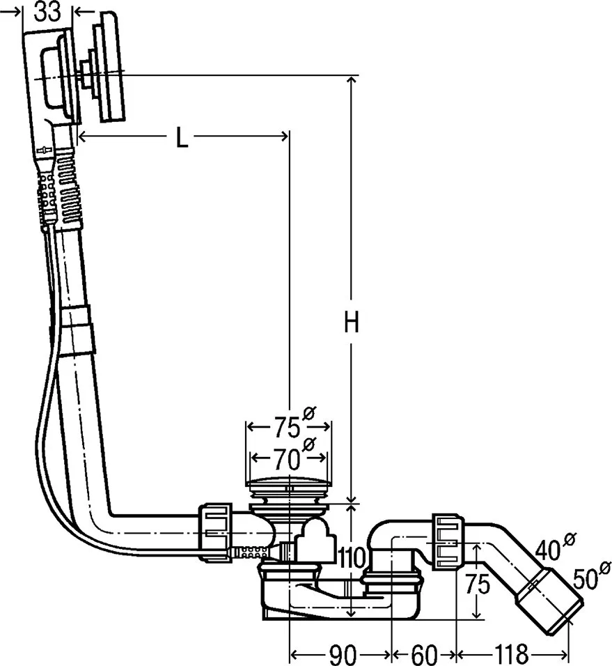 Слив-перелив для ванны Viega Multiplex Visign М9 724566