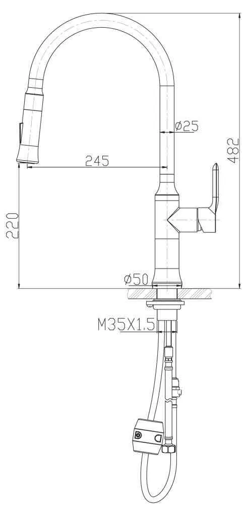 Смеситель для кухни BelBagno Nova, сатин (BB-LAM38-IN)