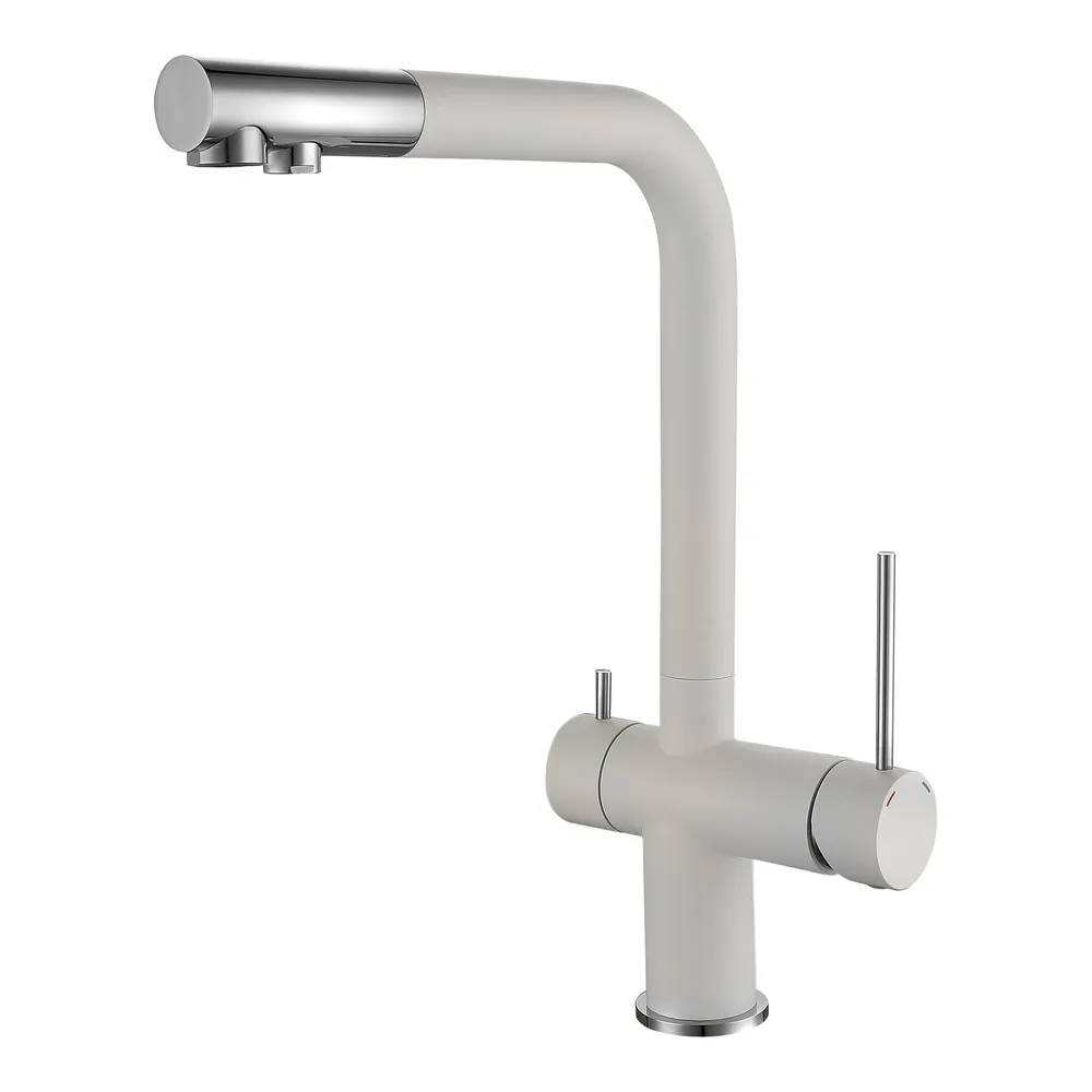 Смеситель для кухни с подключением фильтра Rivelato Lugano 1523513, иней/хром