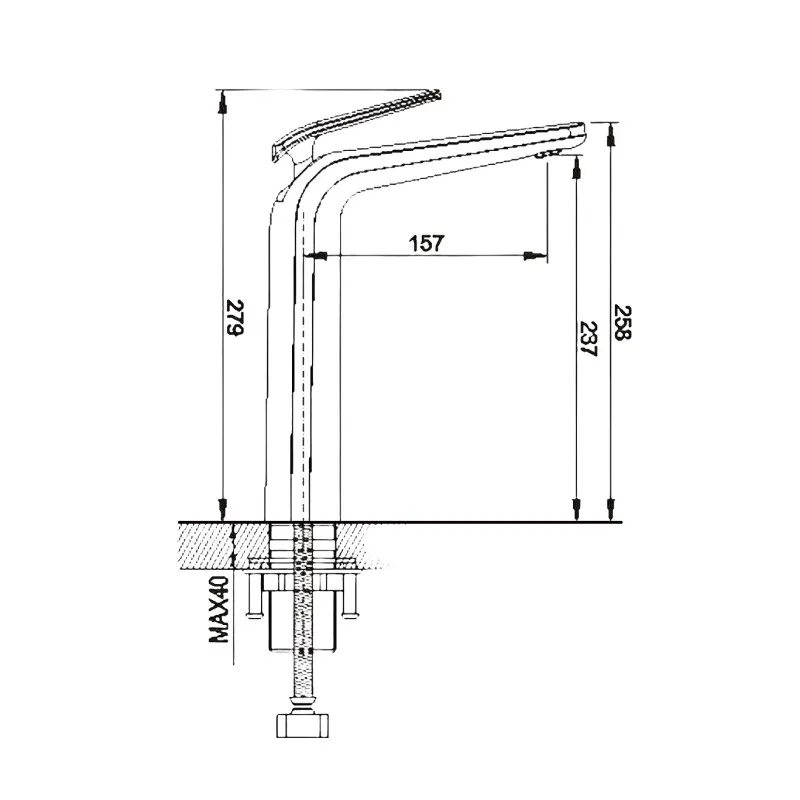 Смеситель для раковины высокий Rose R39F R3911F, белый/хром