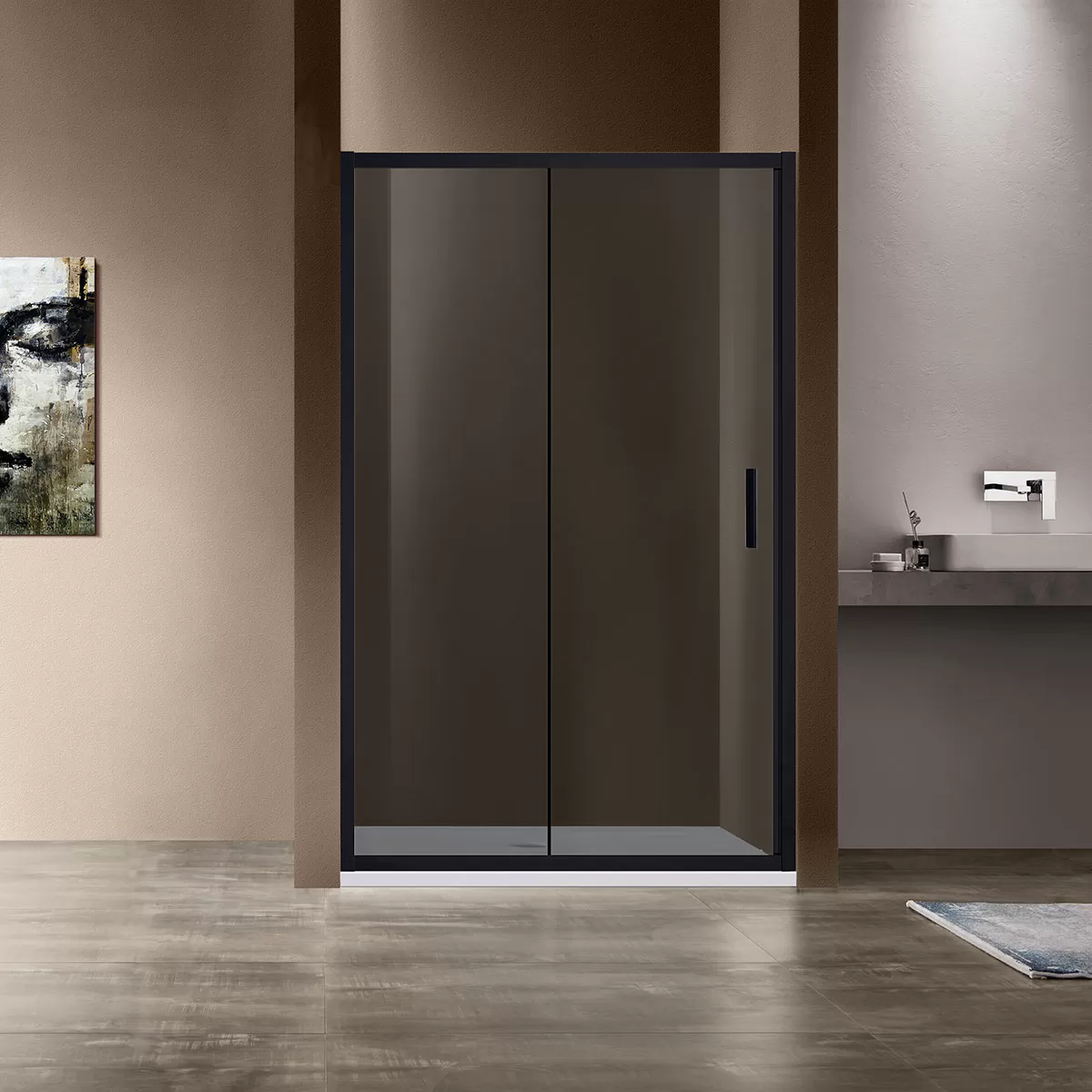 Душевая дверь Vincea Garda (VDS-1G120CGB) 1200х1900 мм, черный, стекло тонированное