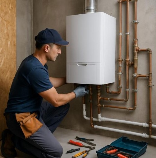 Монтаж настенного газового котла