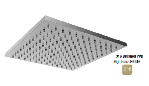 Верхний душ Almar 316 Stainless Steel, 303х303, High Brass Brushed PVD (E044069.HB316)
