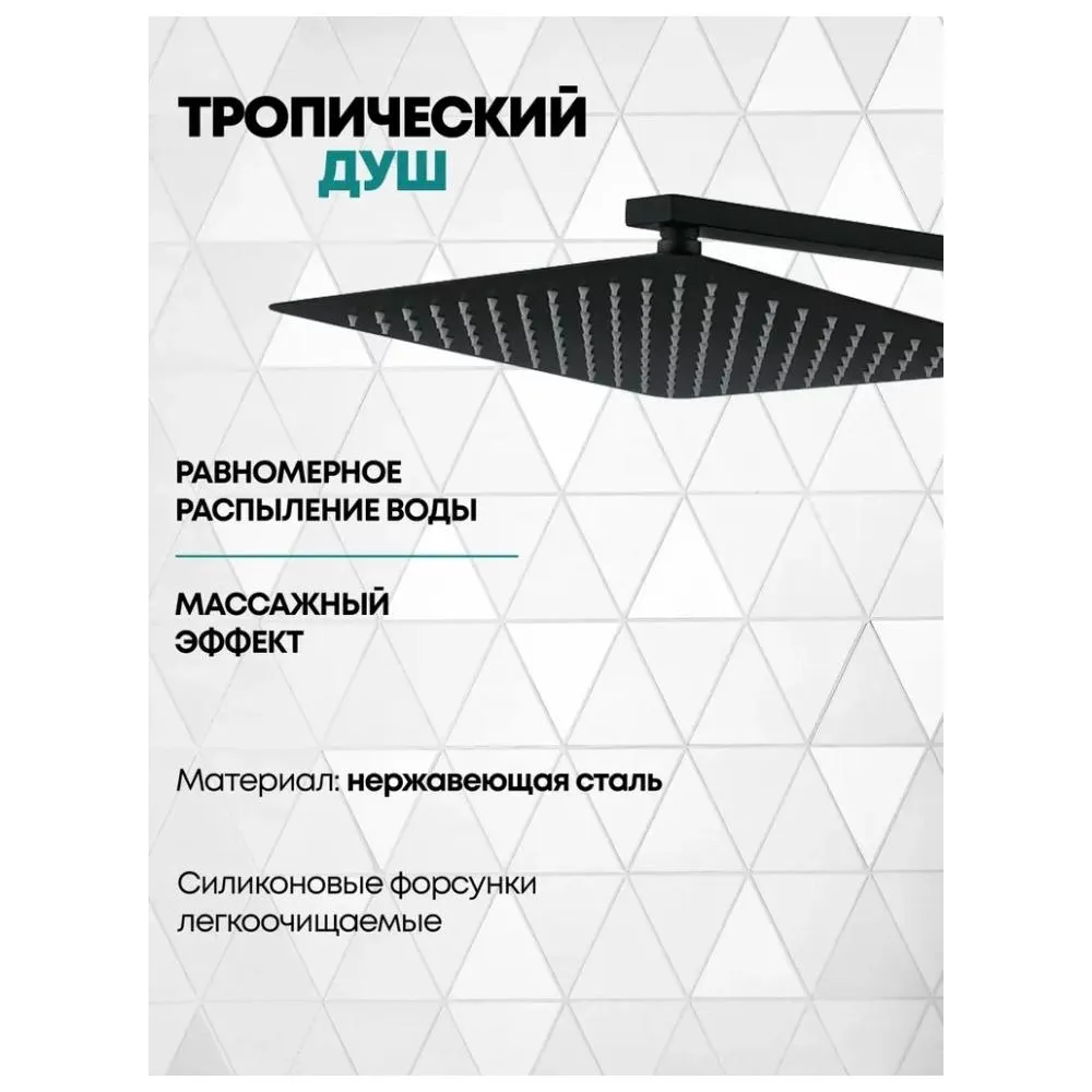 Душевая система встраиваемая (без излива) Grocenberg GB5080BL, черный