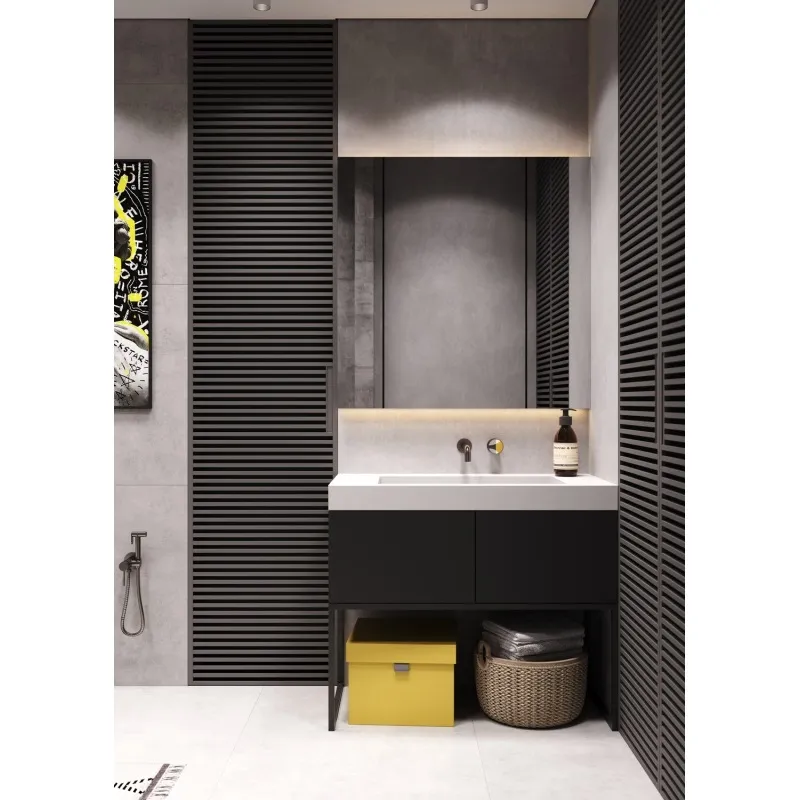 Смеситель для раковины встраиваемый Bronze de Luxe 9007GM-Y, графит/желтый