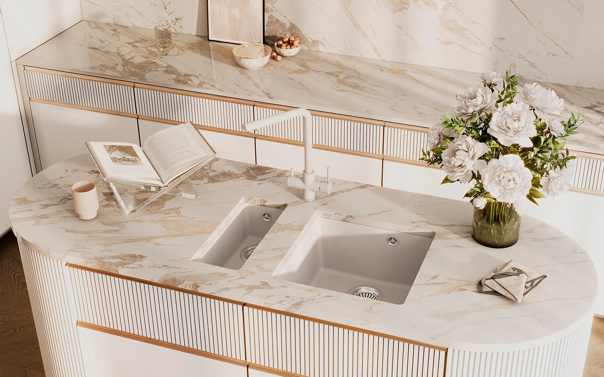 Кухонная мойка Ulgran Quartz Under 160-01, жасмин