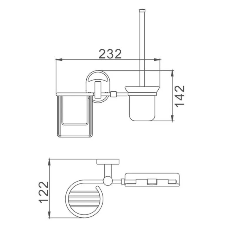 Ершик с держателем освежителя D-Lin D272700, хром