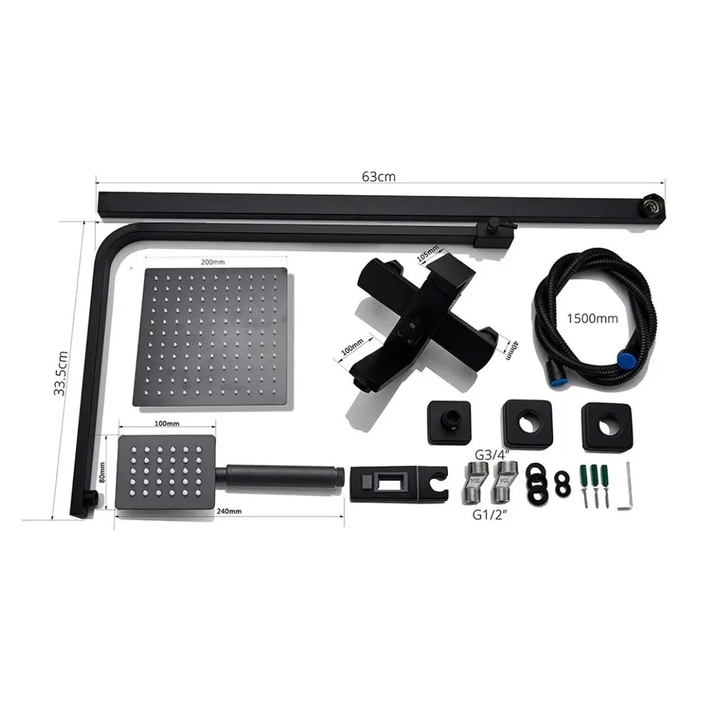 Душевая система D-Lin D10A03, черная