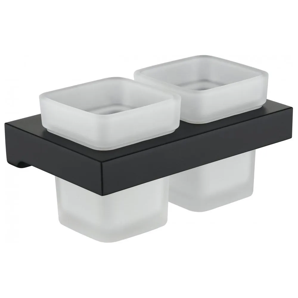 Стакан для ванной комнаты двойной Grocenberg AC0022BL, черный