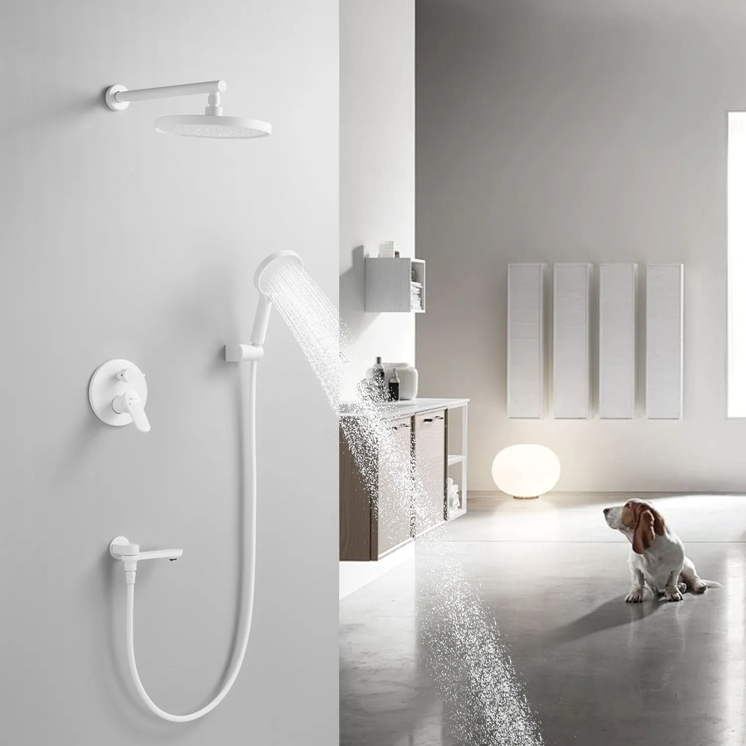 Душевая система встраиваемая Shevanik S4335C, белый