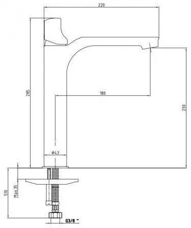 Смеситель для раковины E.C.A Myra 104508984EX
